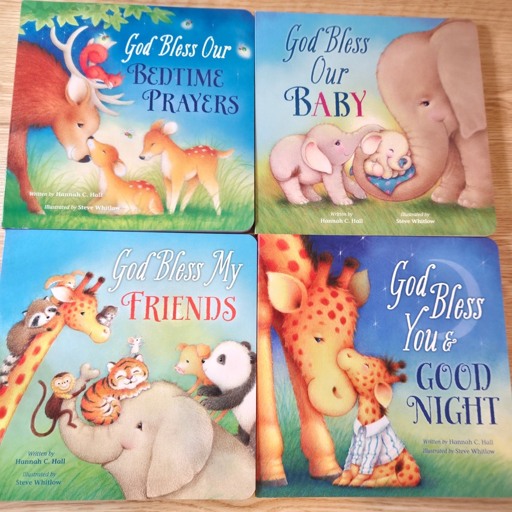 Childrens 4 book set God Bless Collection Board Book 8in Multicolor Religious